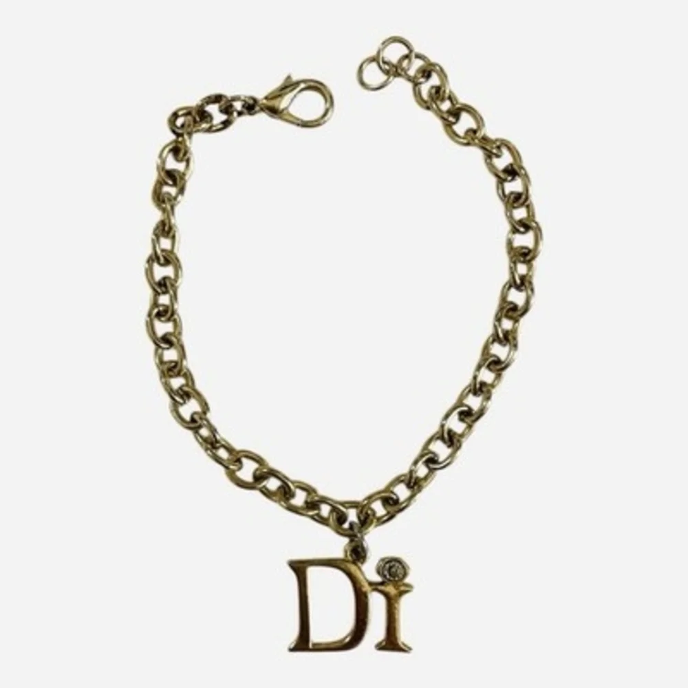 Diamonds International DI Gold Tone Chain Link Charm Bracelet with Gemstone VG